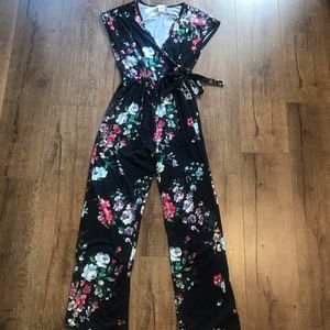 Gorgeous black and floral  jumpsuit!